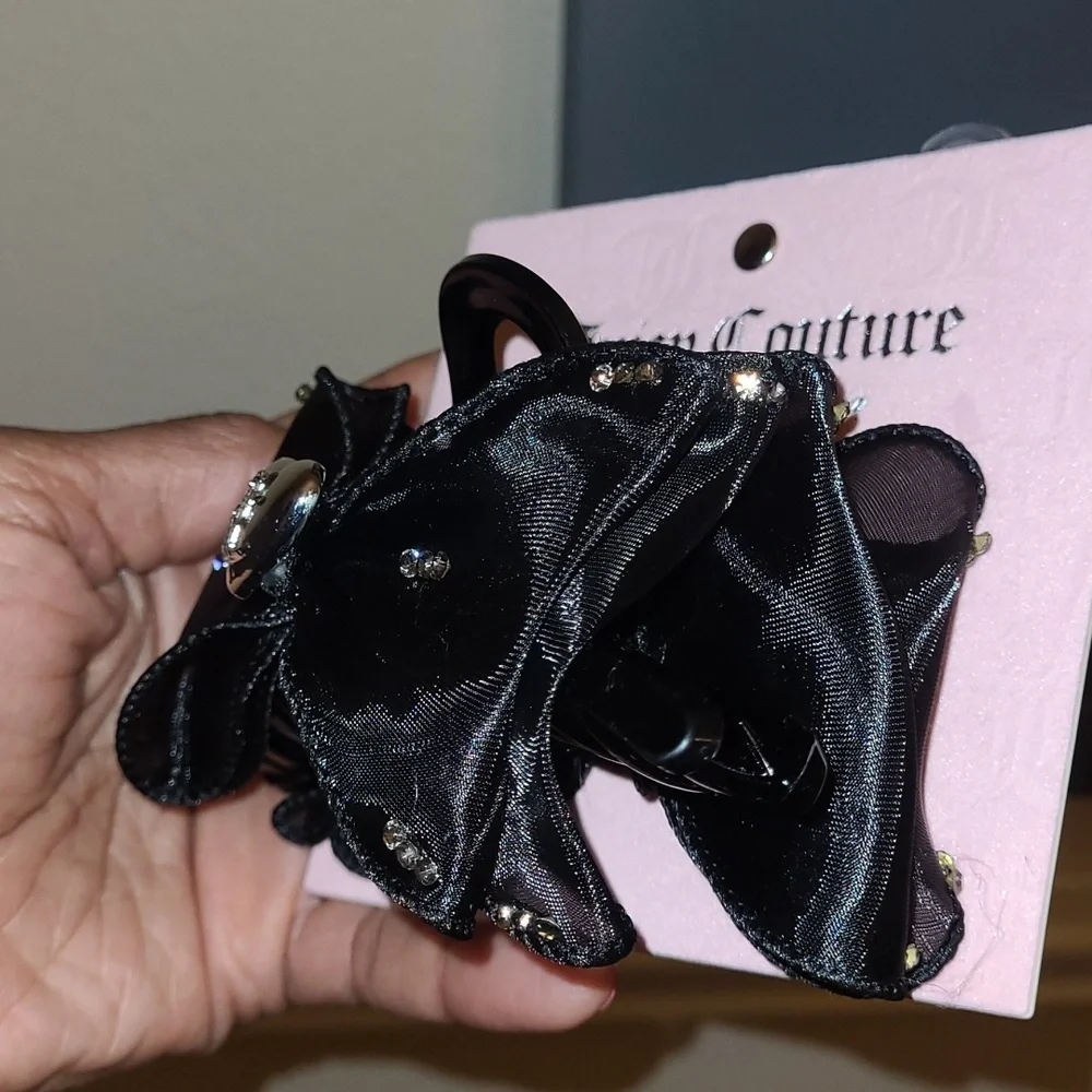 Juicy Couture Black Bow with Silver Heart